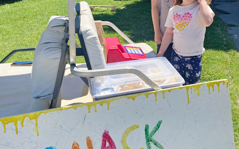 Drew and Zoe Duxbury took advantage of a mild day earlier this month, and with the help of their mom Danielle, sold delicious lemonade and homebaked goods in their front yard in Wessington Springs.
