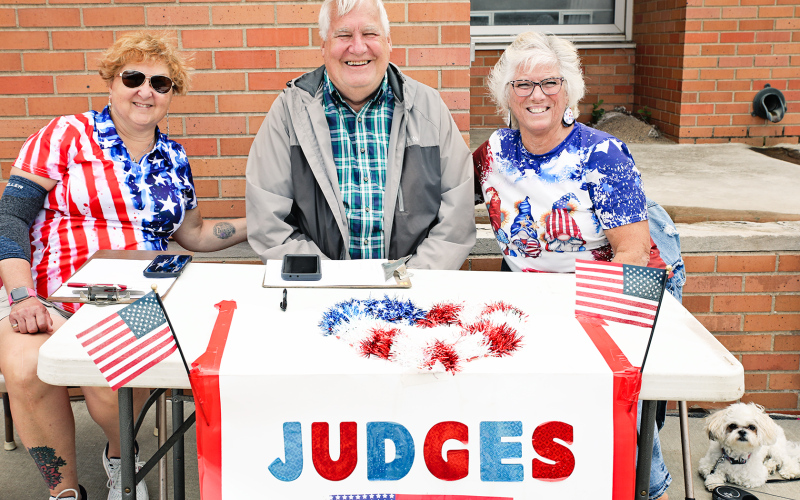 Parade judges Beth Magistro, Richard Ponto and Lori Van Den Oever