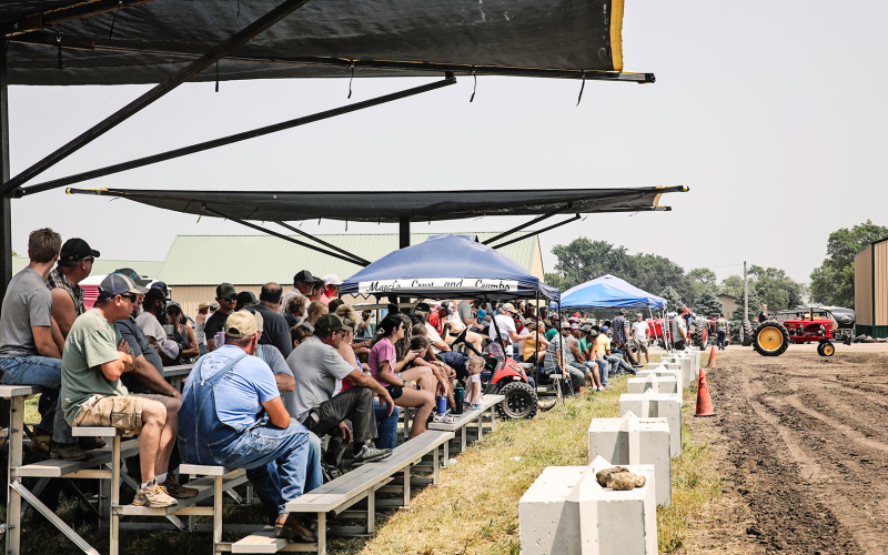Sun shades provided much-needed relief for Alpena Tractor Pull attendees during the hot, humid Saturday.