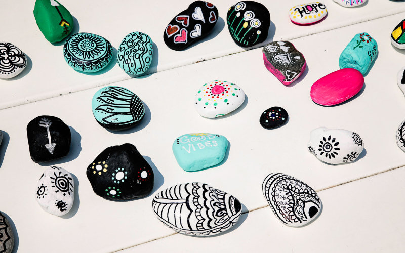 Rock painting was among the hands-on activities.