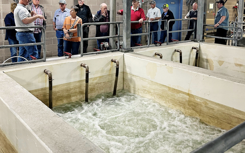 Attendees on the tour are shown above at the Mid Dakota water treatment plant near Pierre. Attendees enjoyed lunch prior to touring the plant. PHOTO COURTESY CAMERON SIMONS / MID-DAKOTA