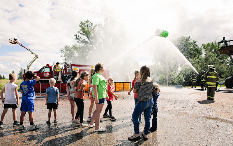 Firemen from Woonsocket, Alpena and Wessington Springs wowed the large crowd with water challenges. KRISTI HINE / TRUE DAKOTAN
