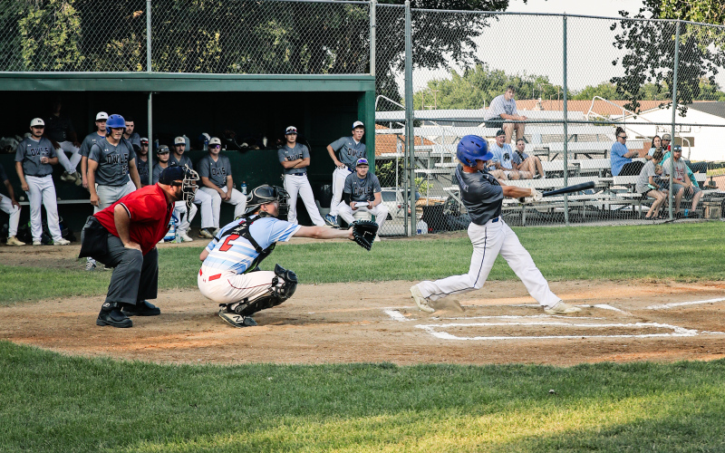 Blake Larson is shown at bat, ending up with one hit and one RBI Sunday.