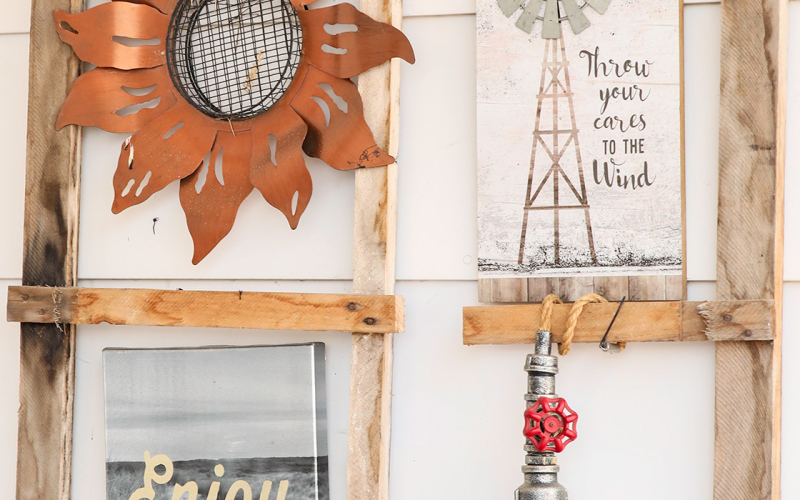 At first glance, the wall ornaments on Twila Whitehead’s patio at the Apollo Apartments located on Main Street in Wessington Springs is simply outdoor decor. But upon closer investigation, the top left sculpture within the frame shown at right, has been transformed into a home for five baby house finches.