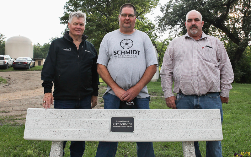Bench at Ball Field Dedicated in Memory of Local Man Alec Schmidt.