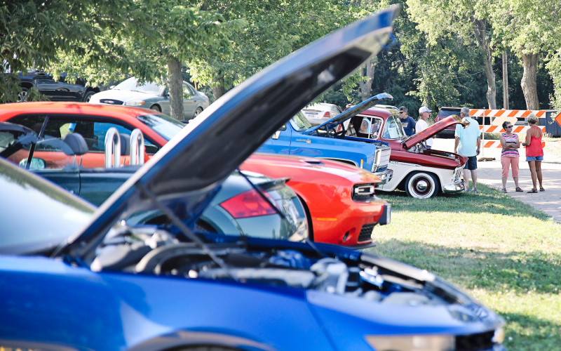 New this year, a car show flanked the tennis courts at the park during the event.