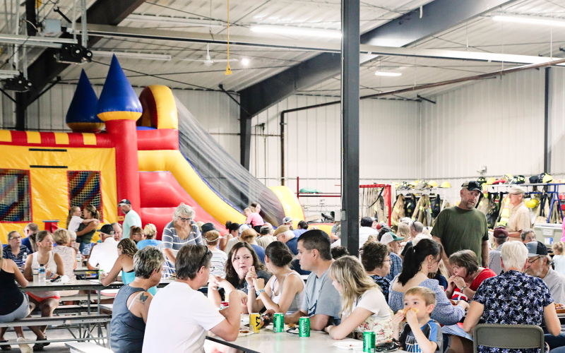 A large crowd filled the fire hall to enjoy an evening of food, fellowship and fun activities for all ages.