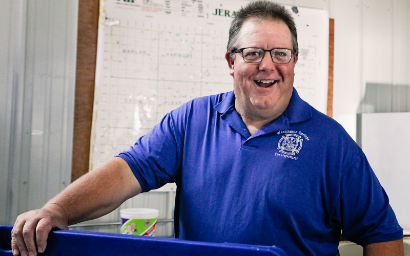 Wessington Springs Volunteer Fireman Scott Vaske served up ice cold refreshments to thirsty attendees during a weekend heatwave.