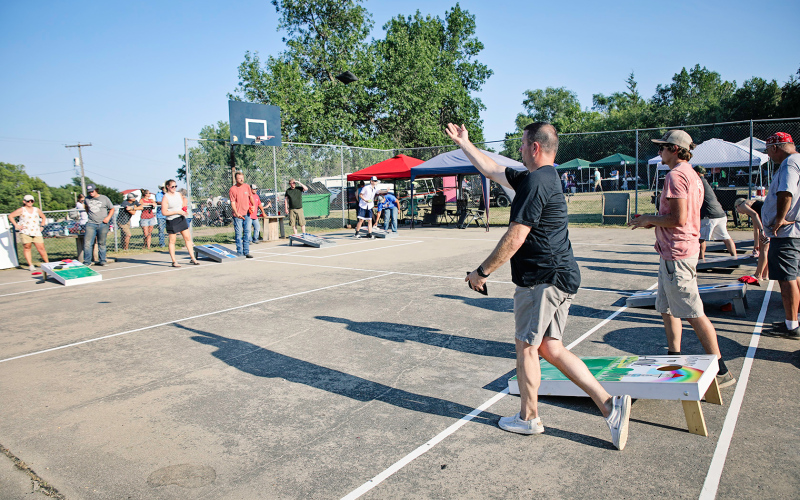 Marcus Damm was among the cornhole tournament contestants.