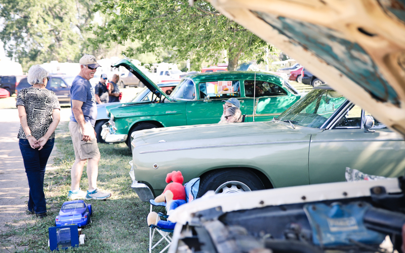 Dale and Ruth Paulson check out the car show.