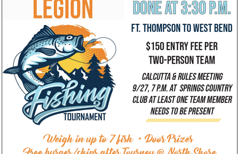 American Legion Fishing Tournament Set for Saturday