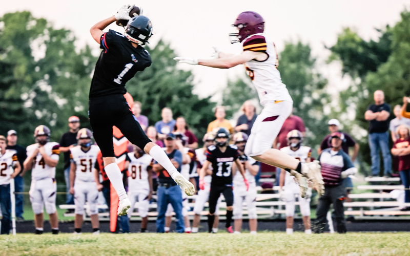 During homecoming football action last Friday vs. Webster, Colby Flowers had three catches for 74 yards and one touchdown.