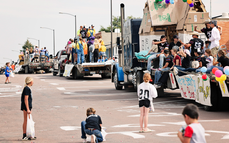 The seniors took home first place this year in the movie-themed homecoming parade. Their float from the movie “Up” earned top honors.