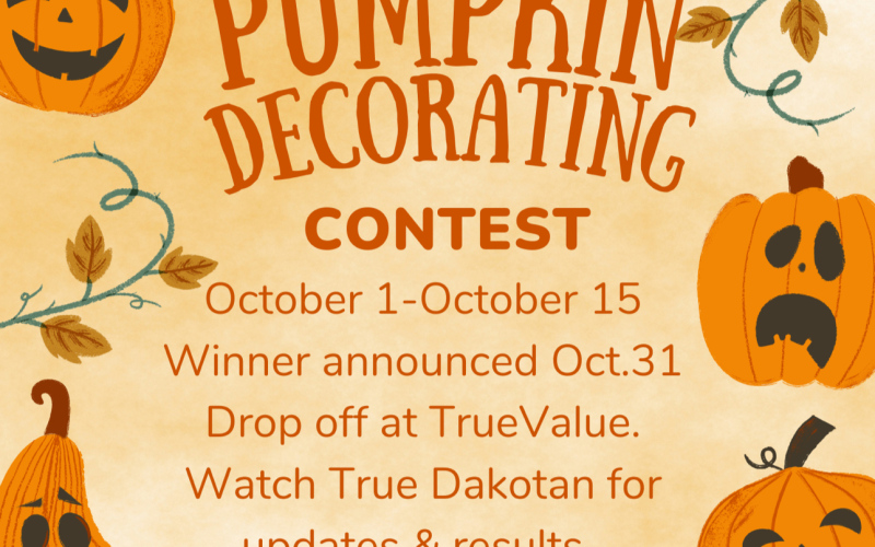 Organizers of the Jerauld County Area business pumpkin decorating contest announced this week the theme of the competition: food. With dozens of businesses already signed up, the community will have the opportunity to view and vote for their favorite pumpkin.