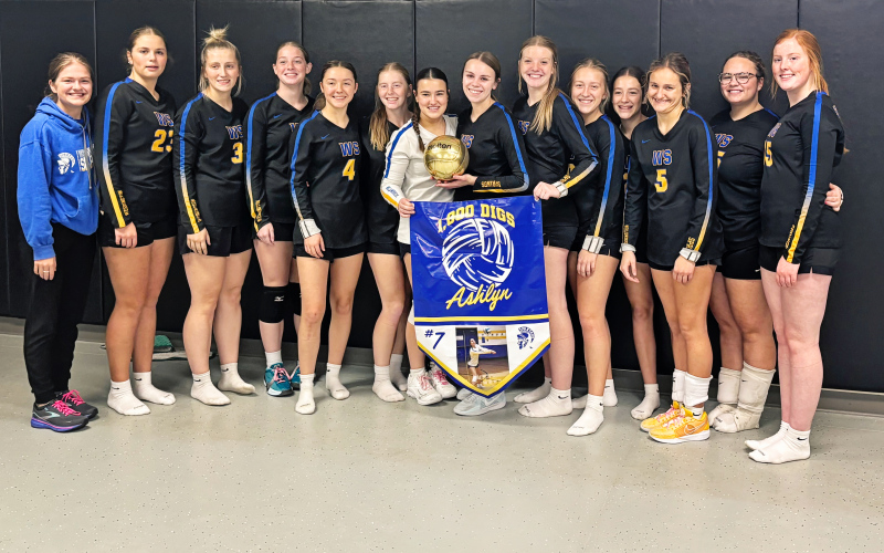 During a volleyball tournament held in Lake Andes earlier this month, Wessington Springs High School senior Ashlyn Weber achieved a milestone that was cause for celebration: 1000 career digs.