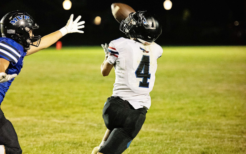 Sam Poncelow during football action vs MVP last Friday. On Thursday, October 24 the Blackhawks will play in first round of the 11B Playoffs against Aberdeen Roncalli. The game will be played in Aberdeen at Dacotah Bank Stadium on the campus of Northern State University at 7 p.m.