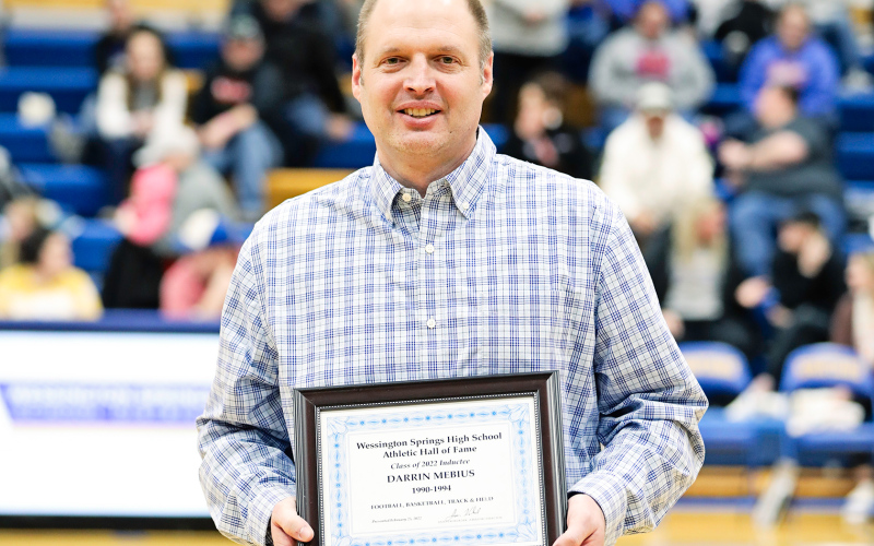 Darrin Mebius, WSHS Class of 1994 alumni, was inducted into the Dakota Wesleyan University Athletic Hall of Fame earlier this month. He was previously inducted into the WSHS Athletic Hall of Fame as part of the inaugural class in 2022. TRUE DAKOTAN FILE PHOTO