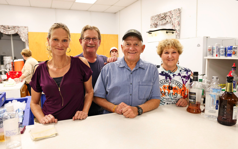 American Legion Willman-Fee Post 14 members Kate Schmidt, Ed Schroeder, Darold Rounds and Beth Magistro made sure attendees didn't go thirsty thirsty during the event.