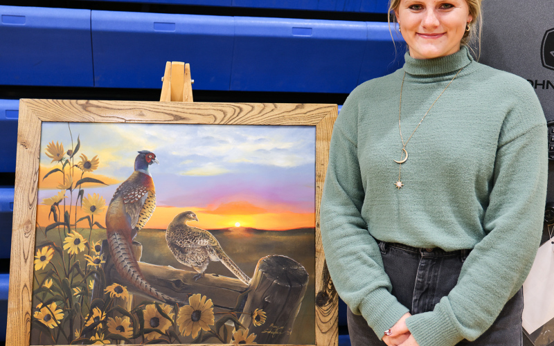 Original artwork by professional artist Kenzee Schafer brought a pretty penny to the chapters coffers during the live auction.