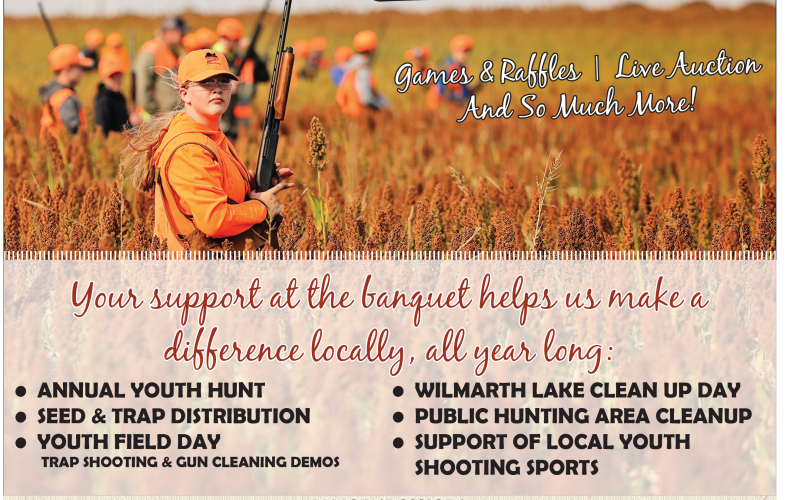 The Pheasants Forever annual banquet returns to Wessington Springs on Friday, October 18. This year, the much-loved event will be held at the WS Elementary School gymnasium.