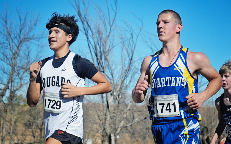 Sam Welsch used the strategy of getting faster as the race went on, finishing in 31st place at the South Dakota State Cross Country meet. PHOTO COURTESY SDPB