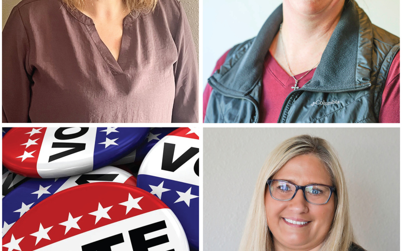Clockwise from top left are the three candidates running for Jerauld County Treasurer: Tara Peterson, Jessica Van Dyke and Lisa Younie.