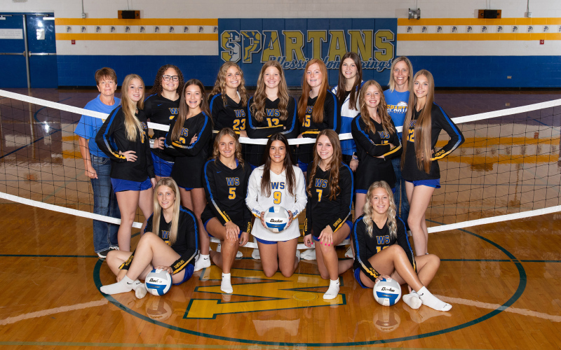 PHOTO COURTESY MARK'S PHOTOGRAPHIC IMAGES Shown back row, left to right are: Coach Tricia Messmer, Taylor Braun, Kaitlyn Braun, Raygen Teveldal, Brooklyn Caffee, Addyson Orth, Coach Carmen Weber. MIDDLE ROW: Jewel McGeough, Kenzie Kolousek, Mariah Messmer, Remie Roduner, Ashlyn Weber, Sydney Richardson, Bailey Yost. FRONT ROW: Kerstynn Heim, Kendall Kolousek.