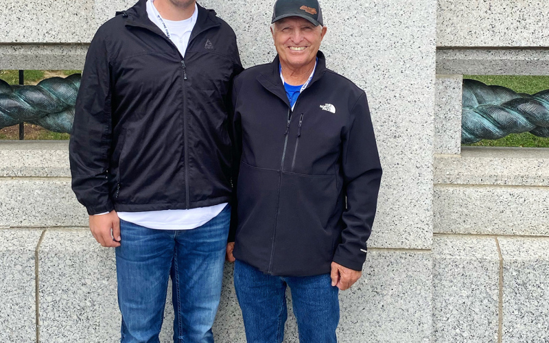 Local Vietnam Veteran Mark Schelske recently returned from the Midwest Honor Flight. Mason and Mark Schelske at the World War II Memorial. PHOTOS COURTESY SCHELSKE FAMILY