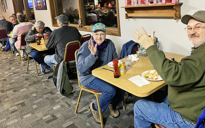 Don and April Grubb were among the many diners taking advantage of the bacon cheeseburger special at Springs Inn.