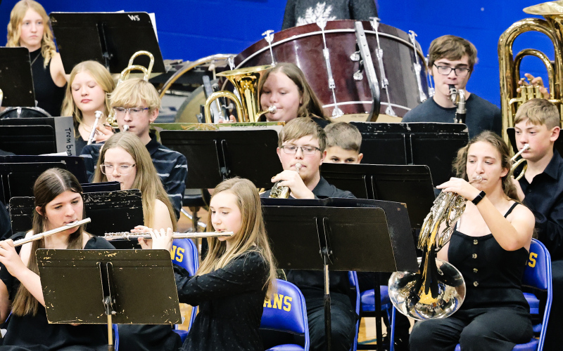 Middle and high school band performed at the holiday concert Friday directed by Andrew McCormick.