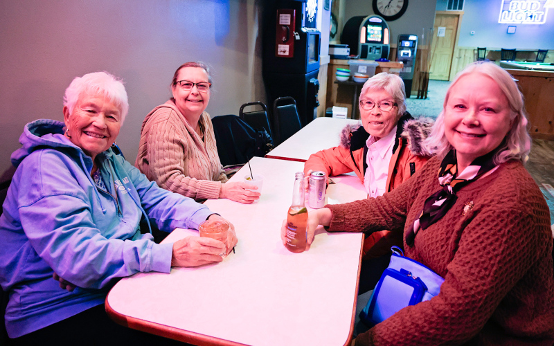 Judy Winegar, Rhonda Behrens, Diane Leis and Eileen Schooler enjoyed fun, fellowship and Holiday Spectacular specials at Slipperys.