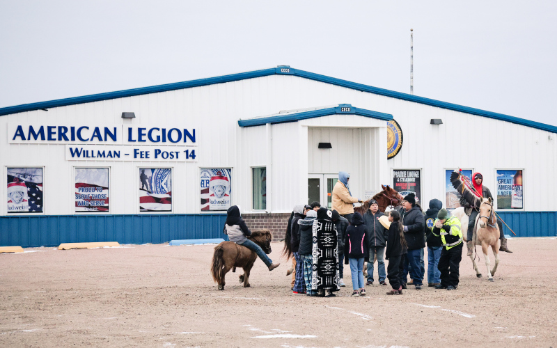 Support teams welcomed riders in the American Legion parking lot with drums and song. Supporting the mission of healing and remembrance for the younger generations, local volunteers from the Wessington Springs Community Youth Group and members of the Wessington Springs FCCLA Chapter were among the servers who hosted a meal for the riders and their support teams before taking refuge in the ag building for the evening.