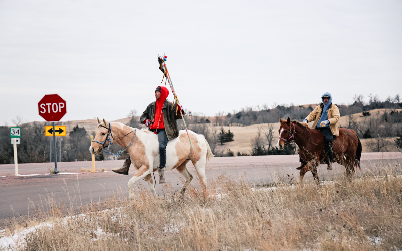 Two riders can be seen entering Wessington Springs from the SD Highway 34-Dakota Avenue junction.