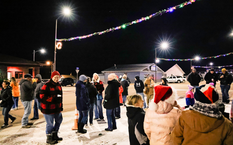 Friends and neighbors visited on Main Street during Holiday Spectacular.