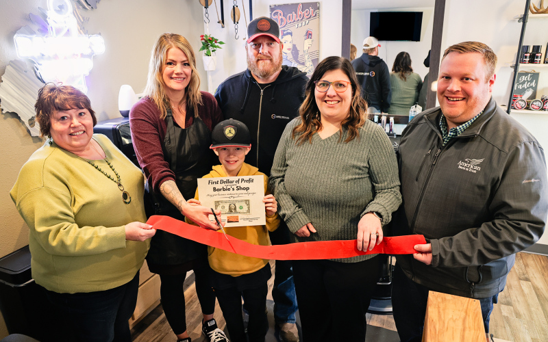 The Wessington Springs Area Chamber &amp;amp; Development (WSACD) held two ribbon cutting ceremonies last Wednesday, February 12, 2025 at Springside Sales implement dealership and Barbie’s Shop, a new barbershop. KRISTI HINE / TRUE DAKOTAN