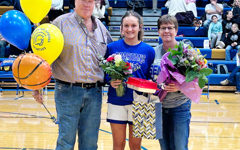 Shown with her parents is Mariah Messmer.