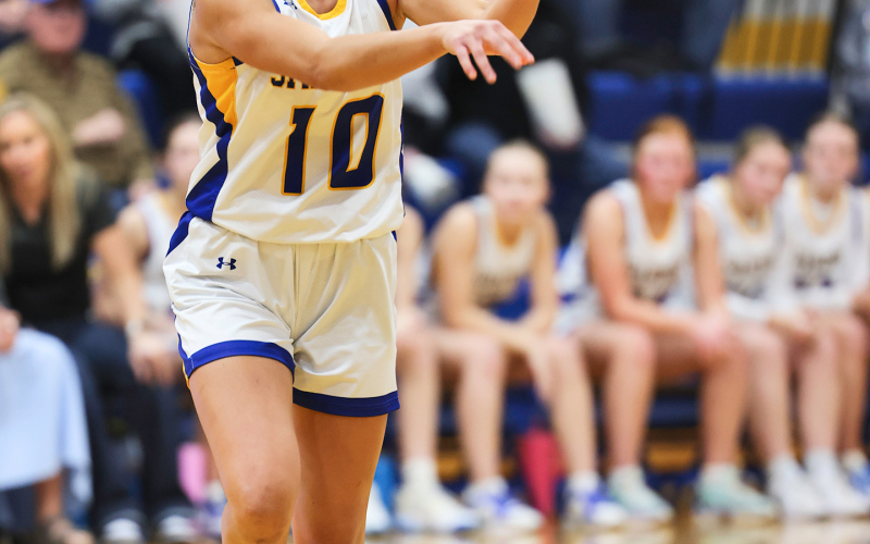 Mariah Messmer Kerstynn Heim during home basketball action vs. Sanborn Central/Woonsocket on January 30, 2025