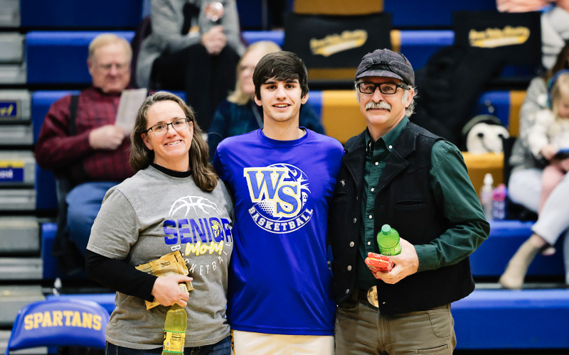 Shown with his parents is Sam Poncelow.