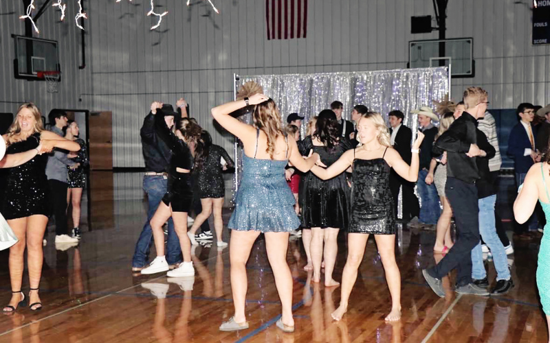 Saturday, January 25, 2025 members of the 9-12 classes came together to enjoy music, dancing and food at the Rec Center. PHOTO BY JADA KOLOUSEK