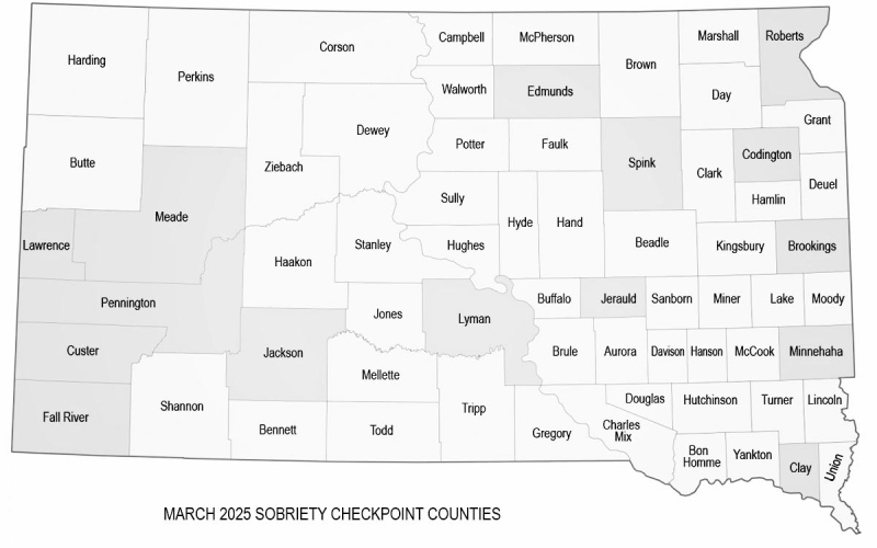 Jerauld County Among March Sobriety Checkpoints
