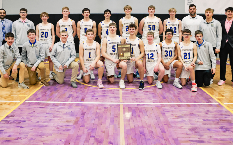 Pictured back row, left to right are: Head Coach Joey Mitchell, Brett Miller, Haiden Boschee, Luke Larson, Karter Mebius, Sam Poncelow, Branden Flowers, Grady Gran, Gavin Brandenburg, Assistant Coach Cody Hasty, Parker Graff, Blake Miller. Front row: Keaton Hasty, Gannon Culver, Chaz Larson, Wesley Molnar, Colby Flowers, Ryder Michalek, Tregen Jensen, Richard Cardona, Ranick Fjerstad, Kohen Mebius.