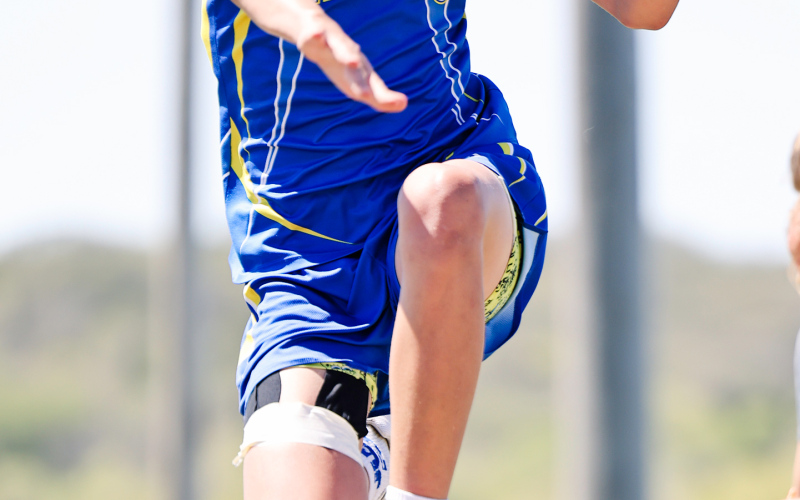 On Monday, May 5, 2025, Wessington Springs was the site for the Junior High 281 Conference meet, held at Spartan Stadium. Grason Finn is shown on long jump.