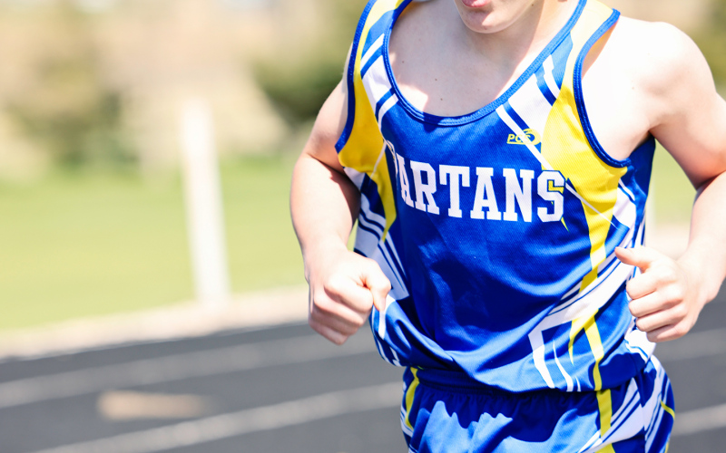 On Monday, May 5, 2025, Wessington Springs was the site for the Junior High 281 Conference meet, held at Spartan Stadium. Sutten Jensen is shown in the mile run.