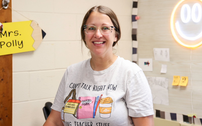 Wessington Springs Elementary School sixth grade teacher, Kacee Polly was named the 2025 Teacher of the Year for the school district. KRISTI HINE / TRUE DAKOTAN