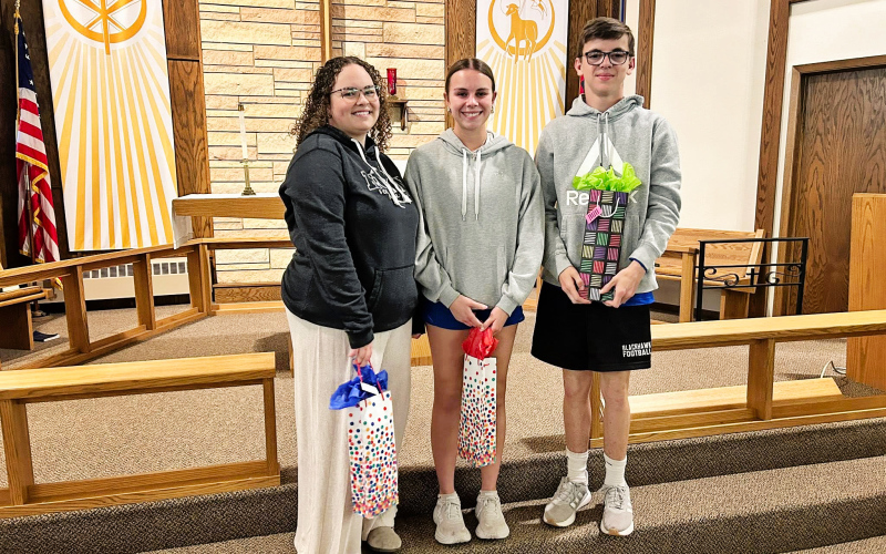 Community Youth Group seniors Taylor Braun, Ashlyn Weber and Ranick Fjerstad were the celebrated graduates.