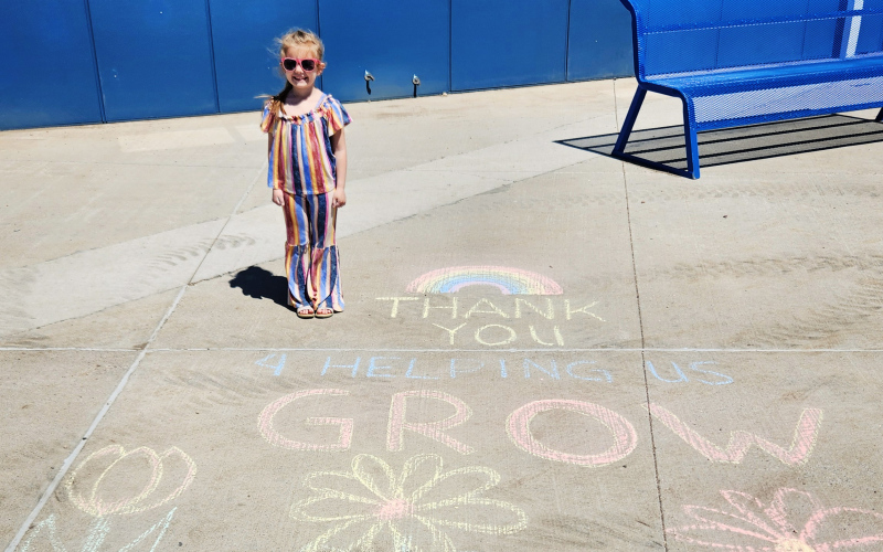 A “chalkwalk”  also greeted staff as they arrived at school, leaving no corner untouched, as a way to say thank you to our school teachers and employees for the important work they do throughout the year. PHOTO COURTESY KASIE SEALY
