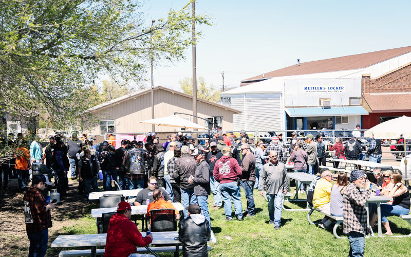 Poker run participants filled Slippery’s outdoor space, taking full advantage of the sunny, mild spring day.