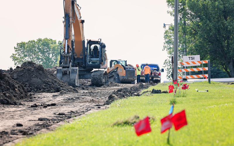 KRISTI HINE / TRUE DAKOTAN The Underground Connections crew, contractor for the 2nd Street water main and sewer line replacement project in Wessington Springs, works on tying in to Avera Weskota Memorial Hospital on Tuesday, June 10, 2025.