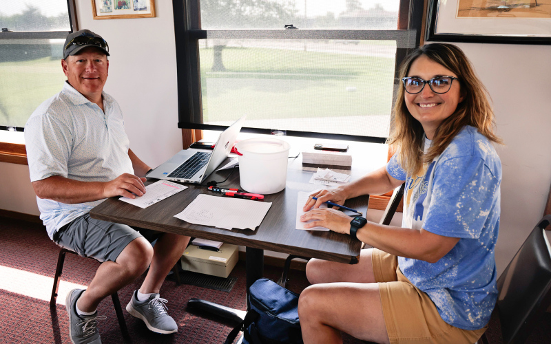 WSHS Athletic Director and Middle School High School Principal Jason Kolousek alongside WSES educator and Head Track and Field/Cross Country Coach Becky Krueger served as event organizers for the Blue and Gold.