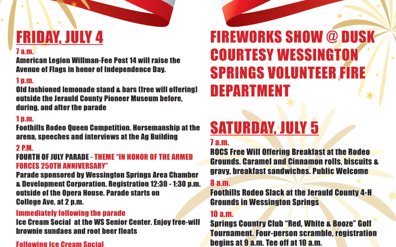 Fourth Of July Schedule Of Events Made Possible By Area Businesses
